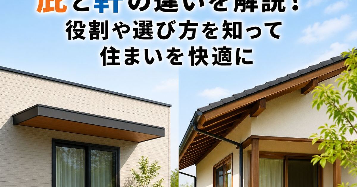 庇と軒の違いを解説！役割や選び方を知って住まいを快適に