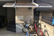 ひさし後付け、雨よけ、デザインひさし、ユニーク、自転車置き場