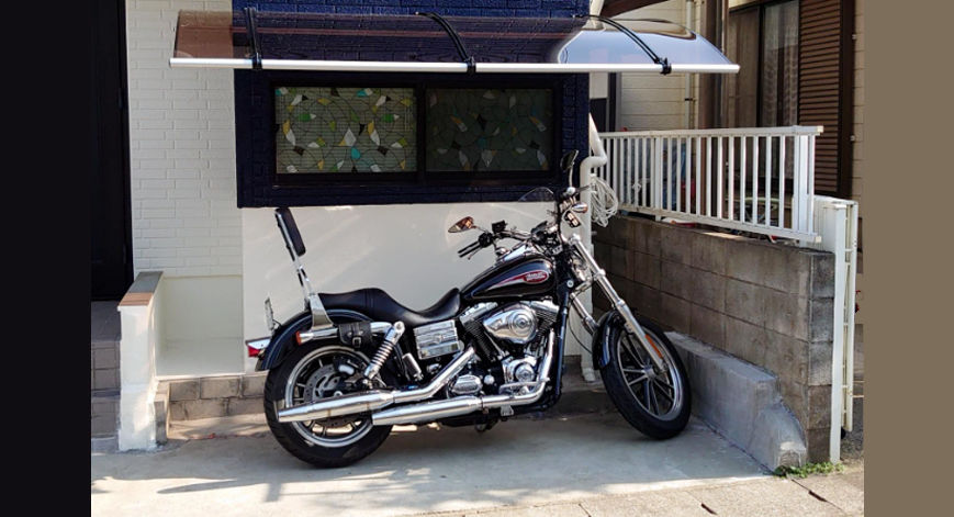 #DIY #ひさし後付け #雨よけ #デザインひさし#自転車置き場 #エントランス #駐車場