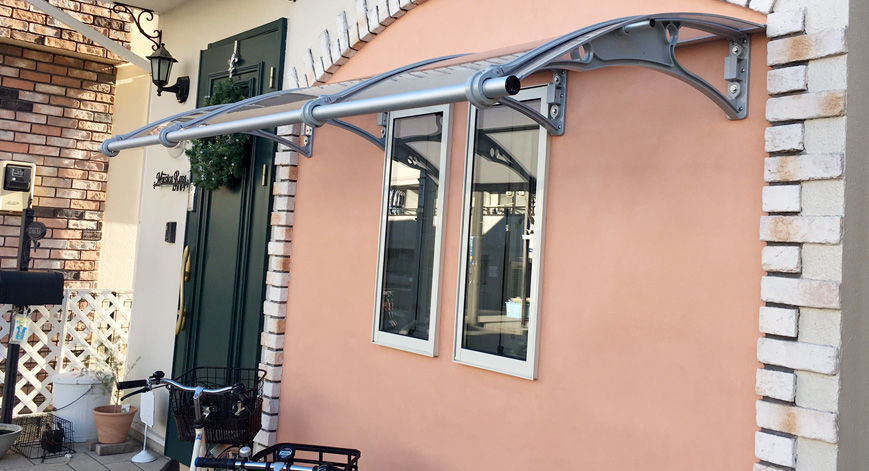 #ひさし後付け #雨よけ #デザインひさし#自転車置き場 #エントランス #駐車場 #ガレージ #おしゃれ