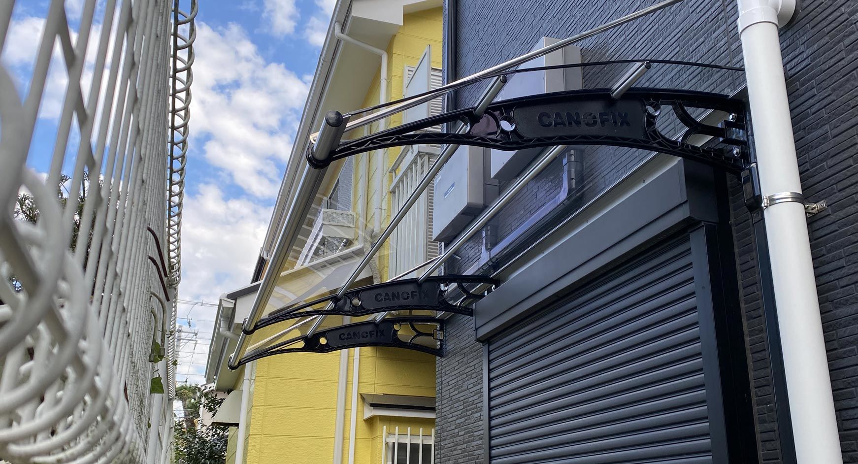 #ひさし後付け #雨よけ #デザインひさし#自転車置き場 #バイク置き場 #駐車場 #ガレージ