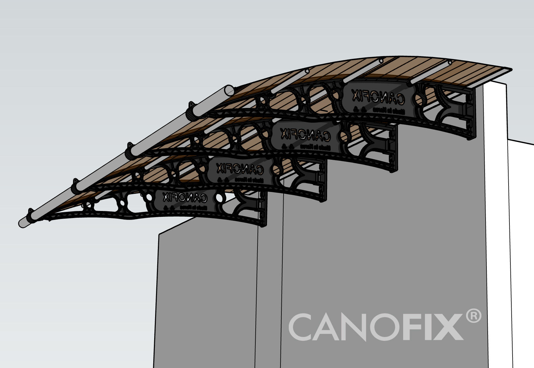 庇の横幅を決める