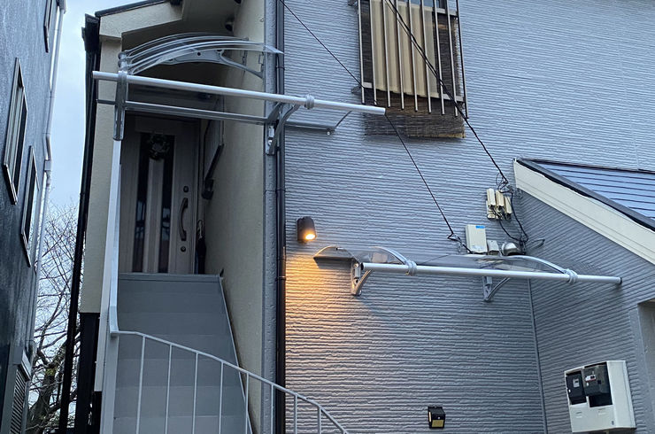 #後付け庇, ＃外階段雨よけ, ＃屋根, 