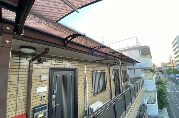 #後付け庇, ＃外階段雨よけ, ＃屋根, ＃軒下