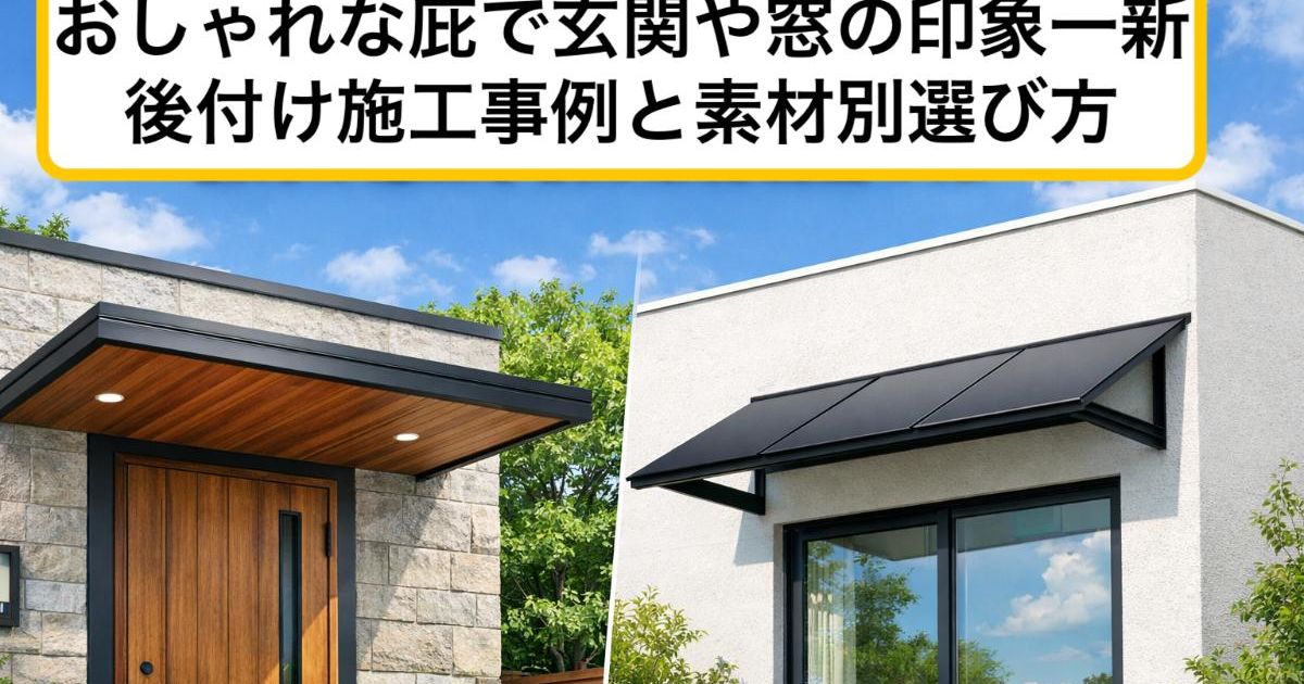 おしゃれな庇で玄関や窓の印象一新｜後付け施工事例と素材別選び方